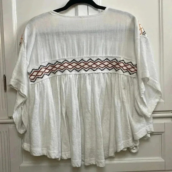 Free People Embroidered White Market Tee - Picture 3 of 11